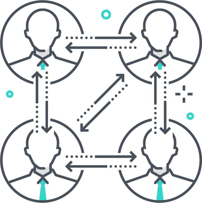 Icon für Coaching innerhalb mehreren Personen